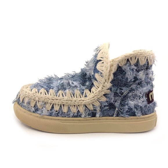 mou Summer Eskimo Denim Sneaker Boots Toddlers 11 - Picture 1 of 12